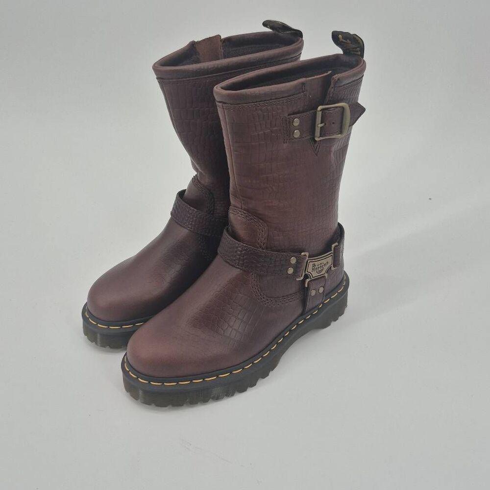 Dr Martens Anistone Hi Tall Pull On Biker Boots Women's Size 8
